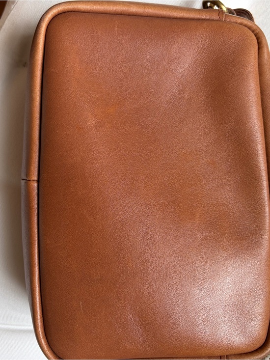 Madewell Handbags - Madewell Tan Leather Crossbody with Cream Woven Strap